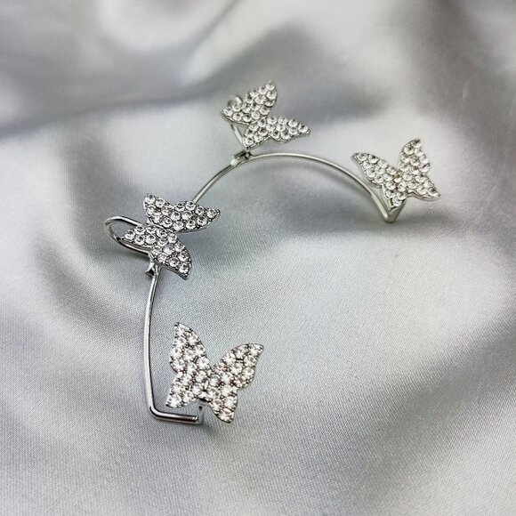 Butterfly Cuff Clip Earrings 4 - Left Ear Only - Picture 2 of 5